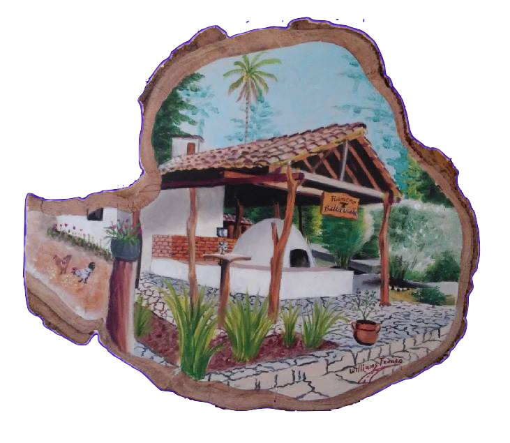 Horno tipico en rodaja de madera
